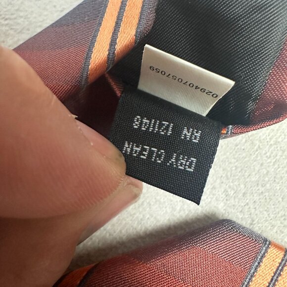 Arrow Mens Plaid Silk Tie Red & Orange Stripes - Picture 3 of 5